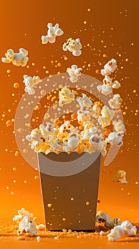 Overflowing Popcorn Bucket Filled With Freshly Popped Corn