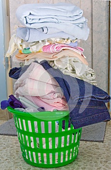 Overflowing washing basket