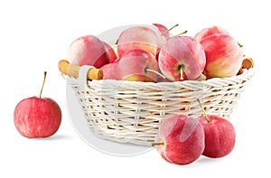 Overfull basket with mini apples