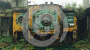 Overgrown Industrial Control Panel