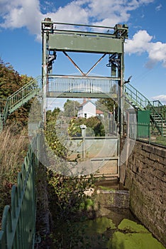 Overgrown lock on the short canal bypassing the River Derwent a