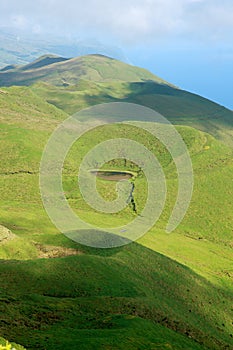 Overgrown volcanic peaks on the island of Sao Jorg