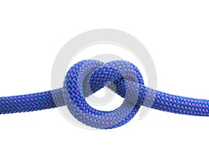 Overhand knot in climbing rope