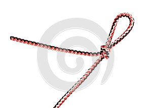 Overhand knot with draw-loop on synthetic rope photo