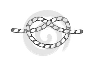 Overhand rope knot isolated vector icon