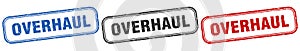 overhaul square isolated sign set. overhaul stamp.
