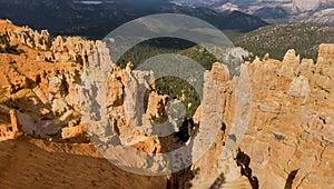 Overhead aerial view of landscape in Zion Canyon National Park Utah, USA