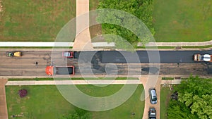 Overhead Aerial view of road construction