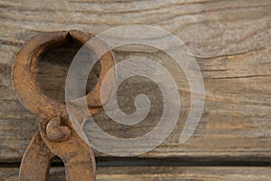 Overhead close up of wire cutter on table