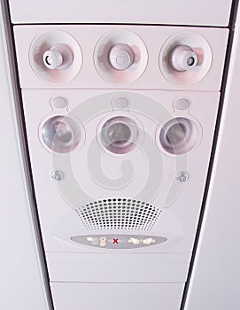 Overhead console in the aircraft