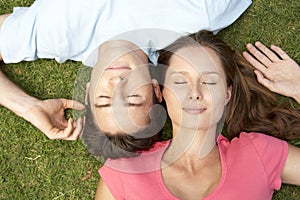 Overhead Of Couple With EyesClosed