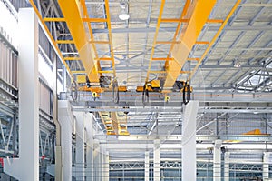 Overhead crane for manufacturing production plant.