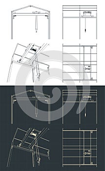 Overhead crane and warehouse structure blueprints