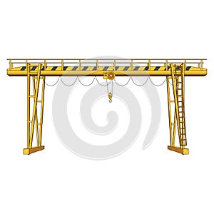 Overhead gantry cranes  Components,  overhead gantry cranes graphic. overhead gantry cranes  clipart on white background photo