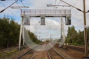 Overhead gantry Rail signals