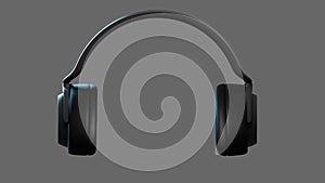 overhead headphones on dark background isolated with vibration effect