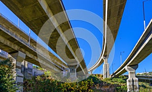 Overhead highway interchange, over the Nahal Giborim