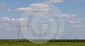 Overhead power line, power transmission line, support of high-voltage overhead power line