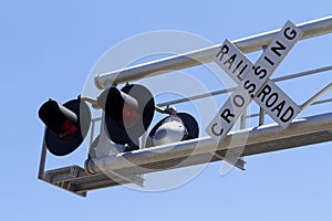 Overhead Railroad Signal And Sign Cantilever photo