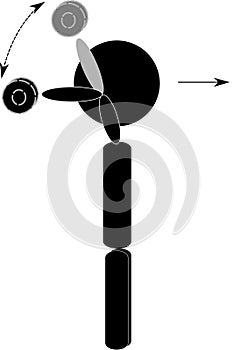 Overhead Triceps extension Workout Stick Figure reference photo