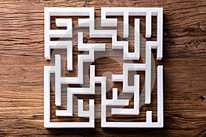 Overhead View Of Abstract White Maze