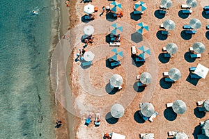 Overhead view of Alaminos beach, Cyprus, toned photo