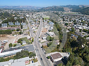Overhead view, Arroyo Grande, California, looking east