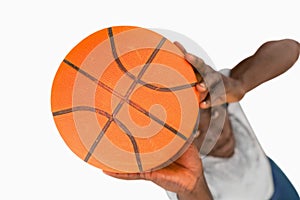 Overhead view of basketball player