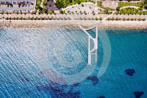 Overhead view of beach promenade in Limassol