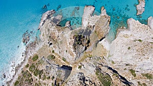 Overhead view of Capo Vaticano coastline, Calabria - Italy