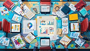 Collaborative Business Meeting: Data Analysis & Strategy Session (Overhead)