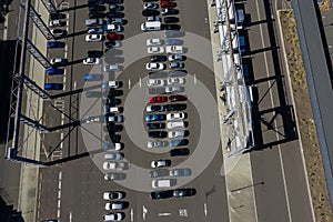 Overhead view of carpark