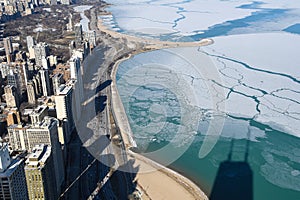 Overhead view of Chicago city