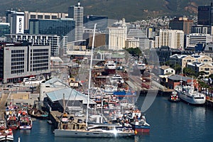 Overhead view of the dry dock at the V&A Waterfront