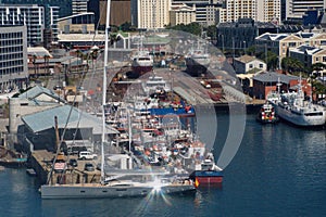 Overhead view of the dry dock at the V&A Waterfront