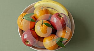 Overhead View of Fresh Fruit in Bowl