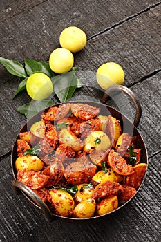 Overhead view-Fresh lime pickle