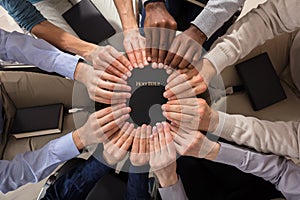 Hands Holding Holy Bible photo