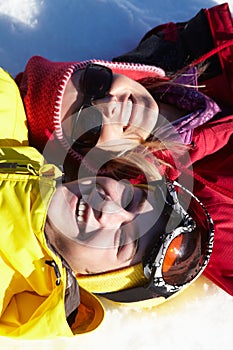 Overhead View Of Mother And Teenage Son