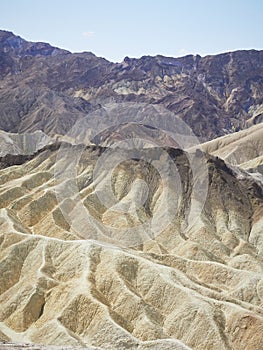 Overhead view of mountain peaks and valleys