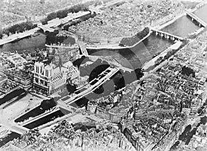 Overhead view of Paris France