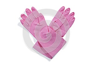 Overhead view of pink gloves