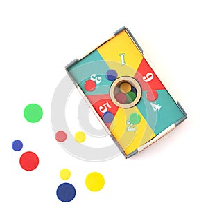 Retro Tiddlywinks Game on a white background