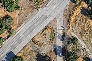 Overhead View of Road Turn