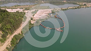 overhead view of sand quarry extraction of pitch