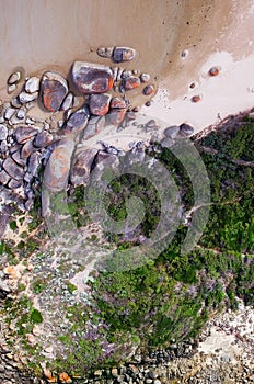 Overhead view of Squeaky Beach, Australia