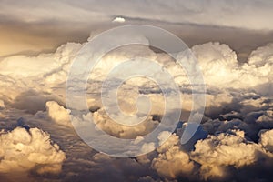 Overhead view of storm clouds