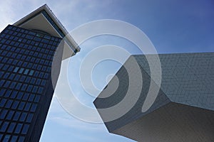 Overhoeks shelltower and eye filmmuseum in Amsterdam photo