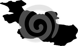 Overijssel Netherlands silhouette map with transparent background