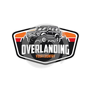 Overland SUV 4x4 truck emblem ready made logo vector isolated in white background